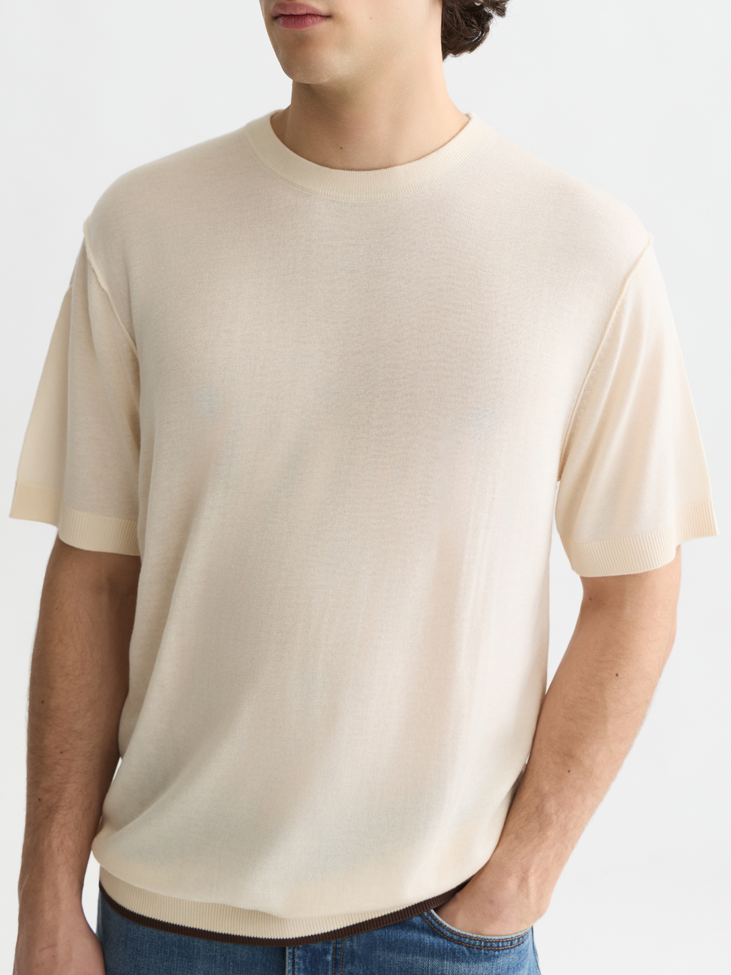 Strick-T-Shirt in lässiger Passform