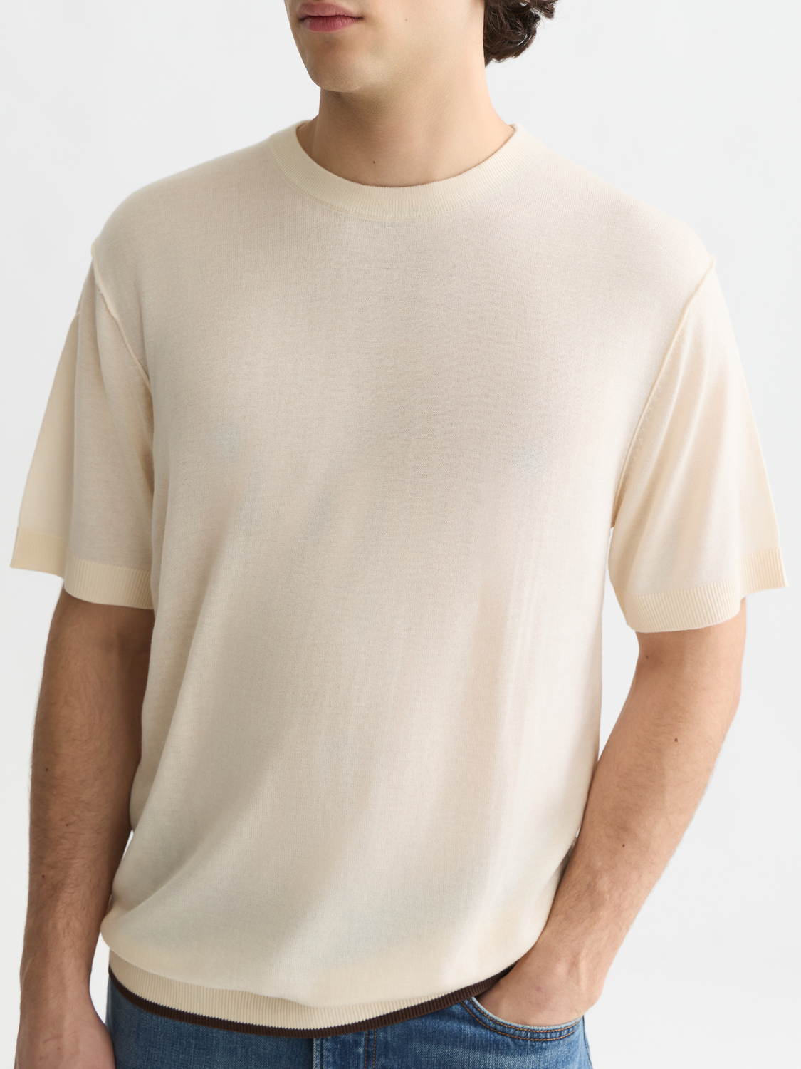 Strick-T-Shirt in lässiger Passform