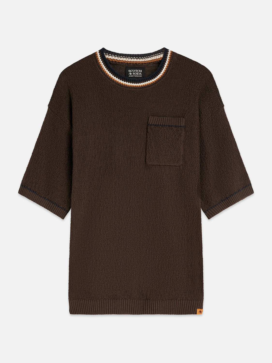 T-shirt décontracté en maille de coton et lin