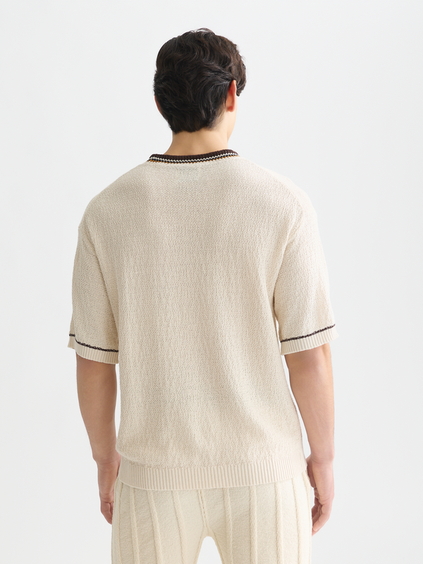 T-shirt ample en tricot de coton et lin