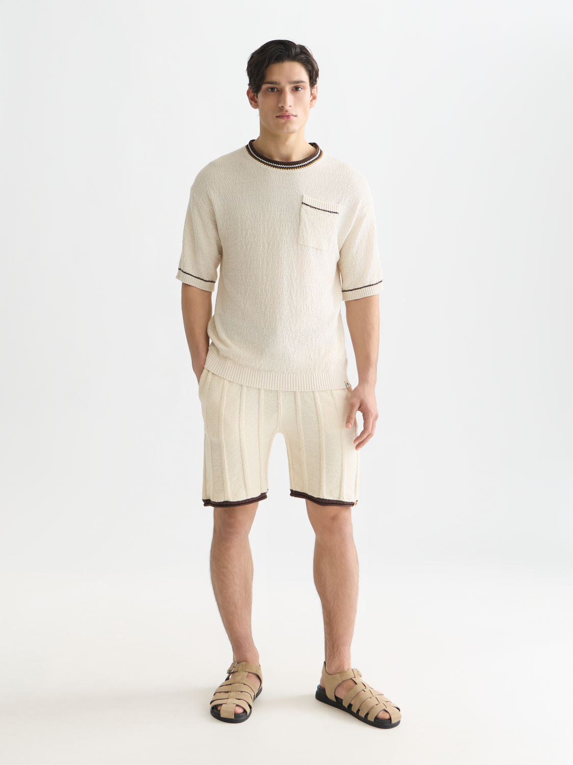 Knitted Cotton Linen-Blend Relaxed-Fit T-Shirt