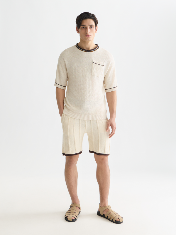T-shirt ample en tricot de coton et lin