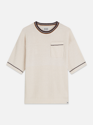 T-shirt ample en tricot de coton et lin