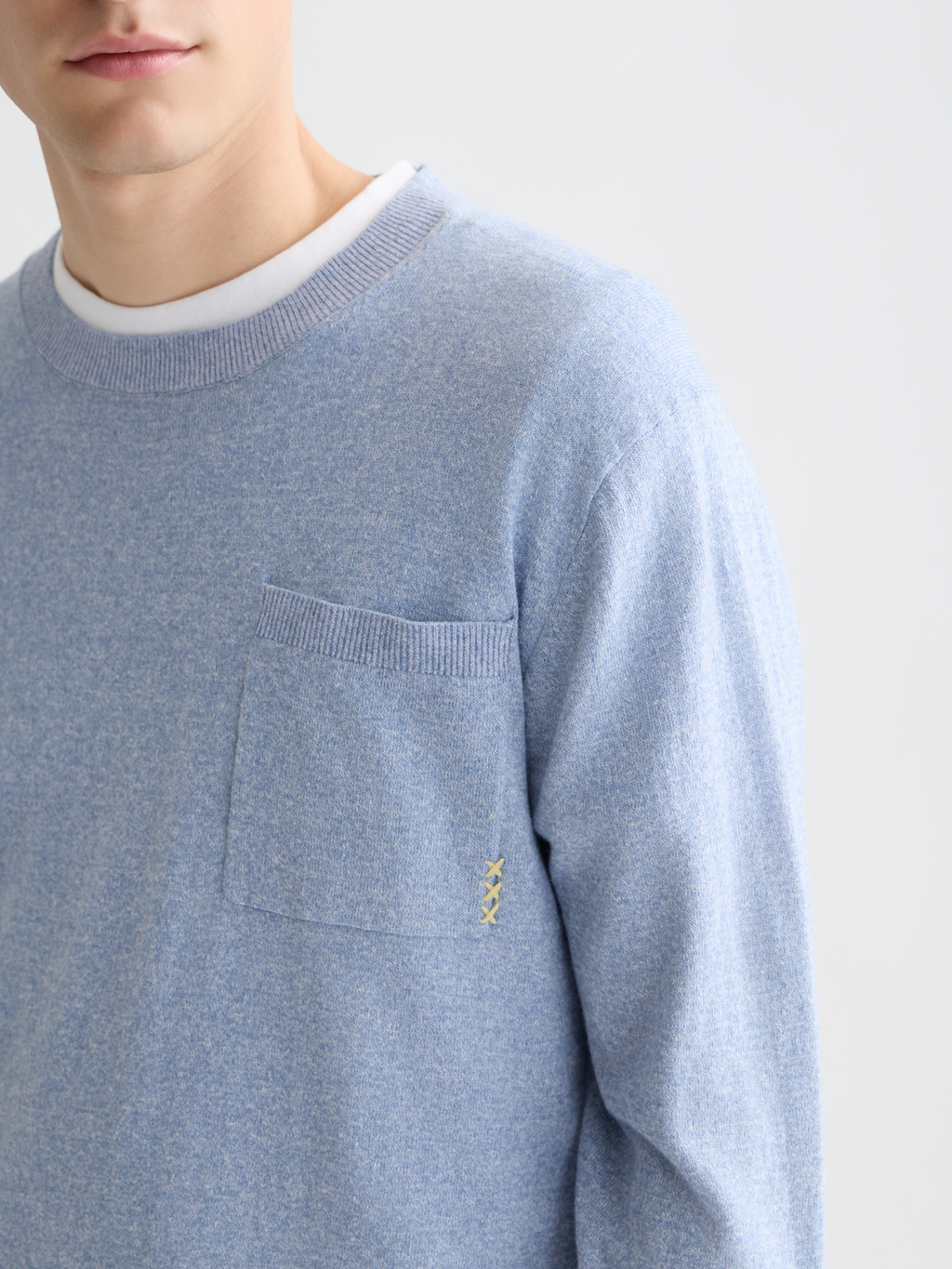 Linen-Blend Melange Regular-Fit Pullover