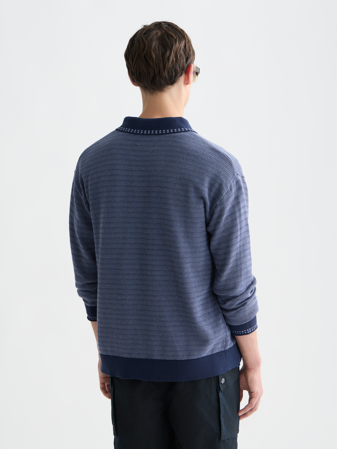 Polo Dropped Shoulder Cardigan