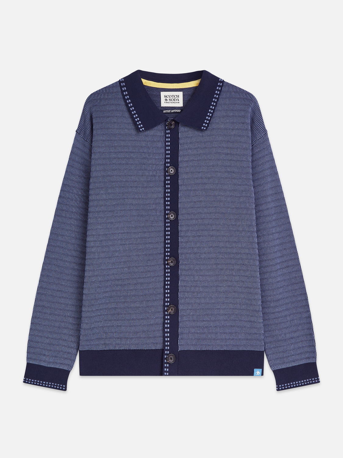 Polo Dropped Shoulder Cardigan