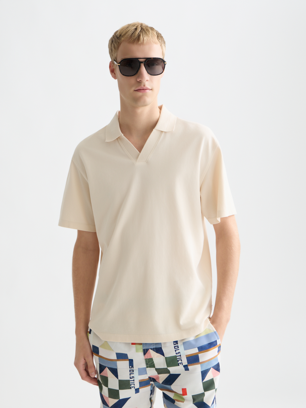 3 Crosses Pique Relaxed-Fit Garment-Dyed Polo
