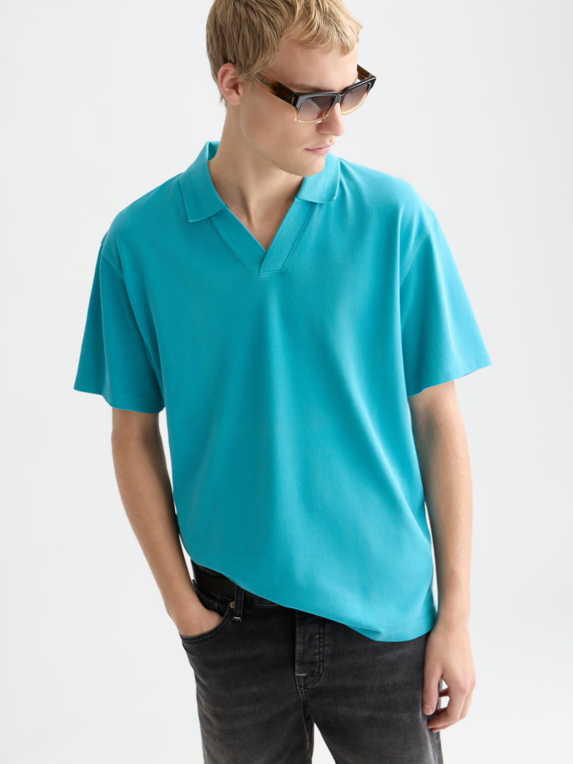 3 Crosses Pique Relaxed-Fit Garment-Dyed Polo