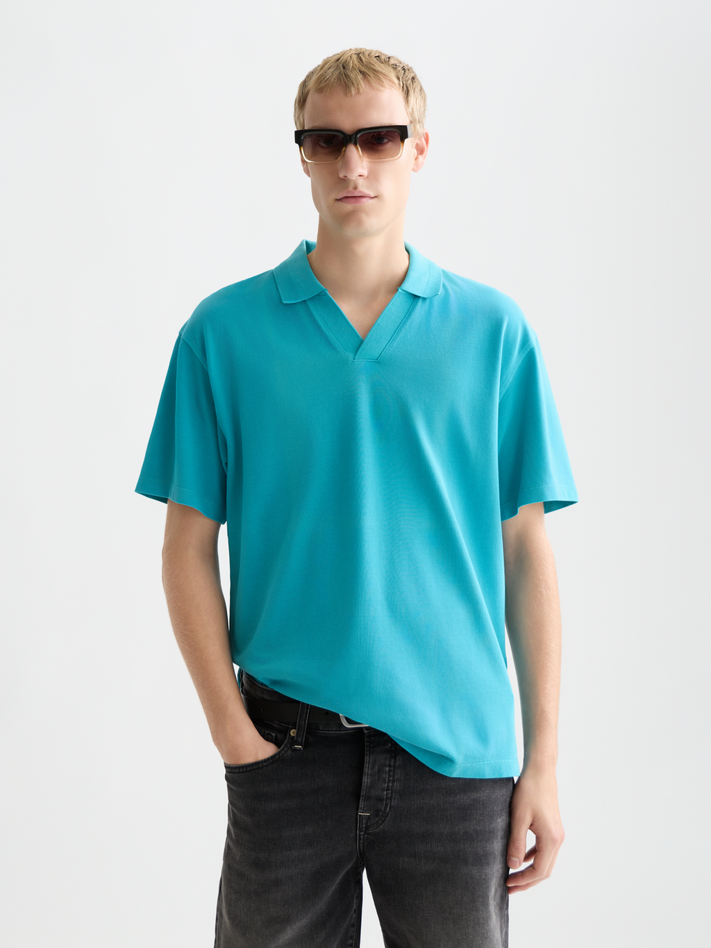3 Crosses Pique Relaxed-Fit Garment-Dyed Polo