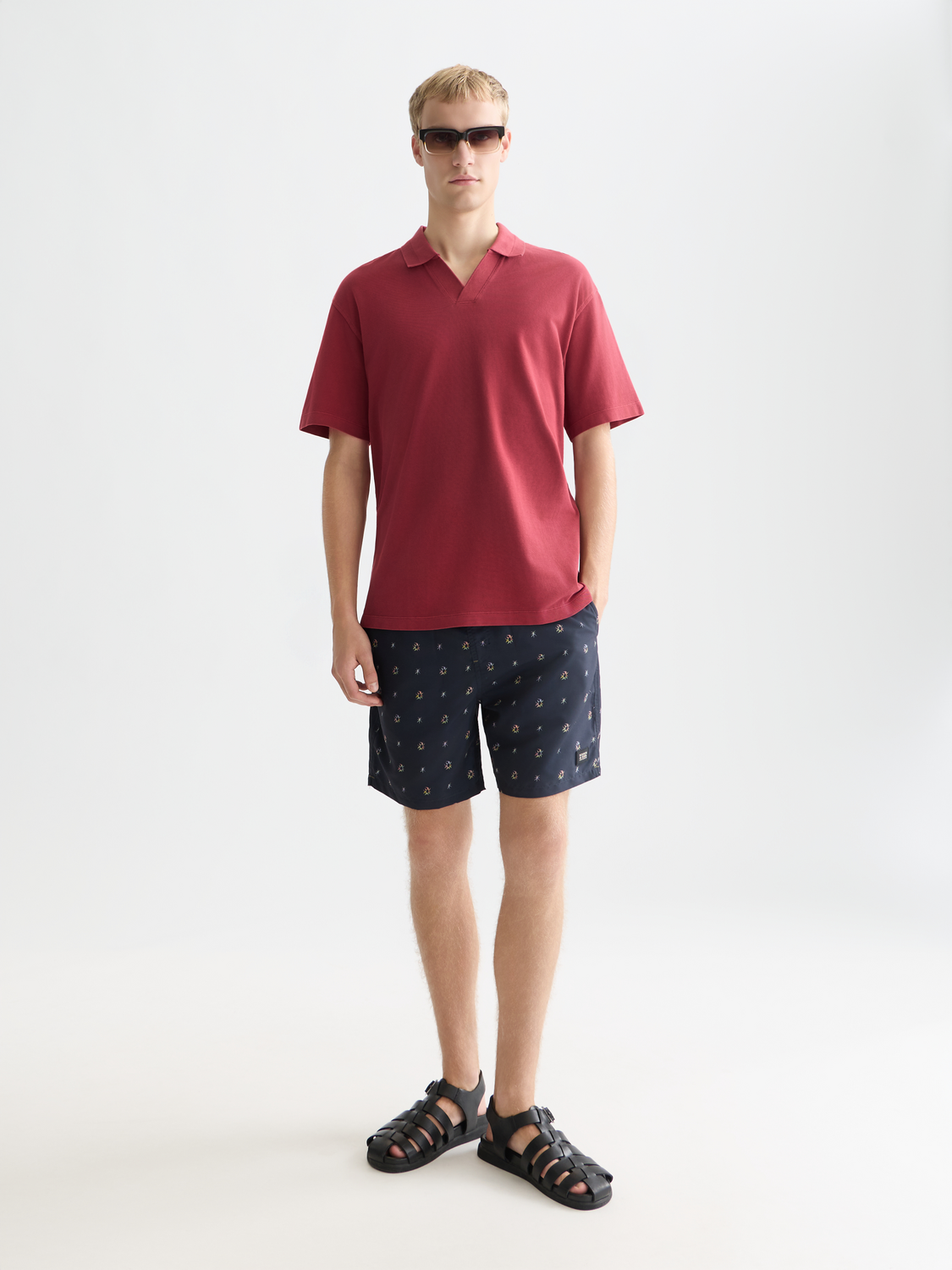 3 Crosses Pique Relaxed-Fit Garment-Dyed Polo