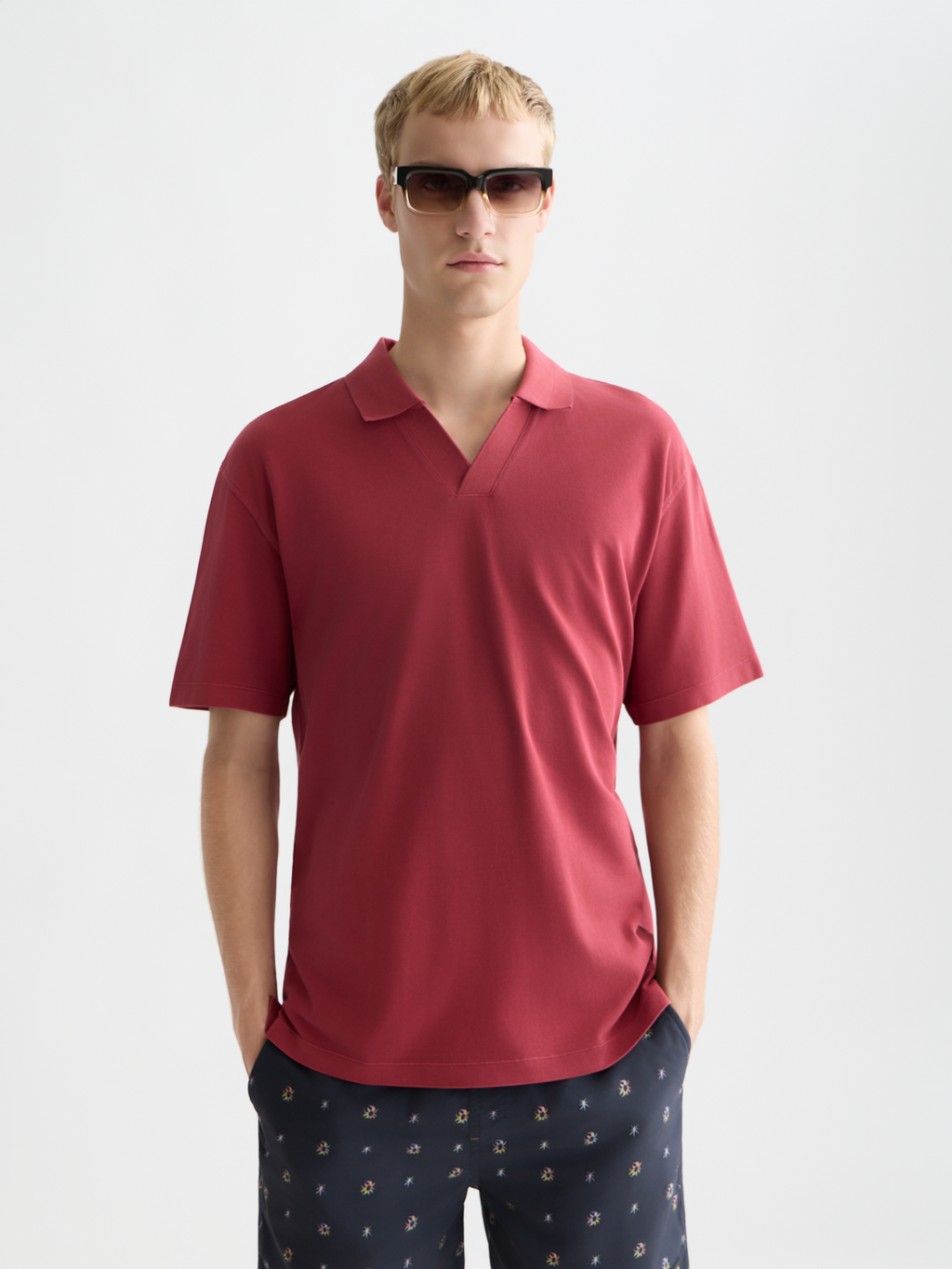 3 Crosses Pique Relaxed-Fit Garment-Dyed Polo