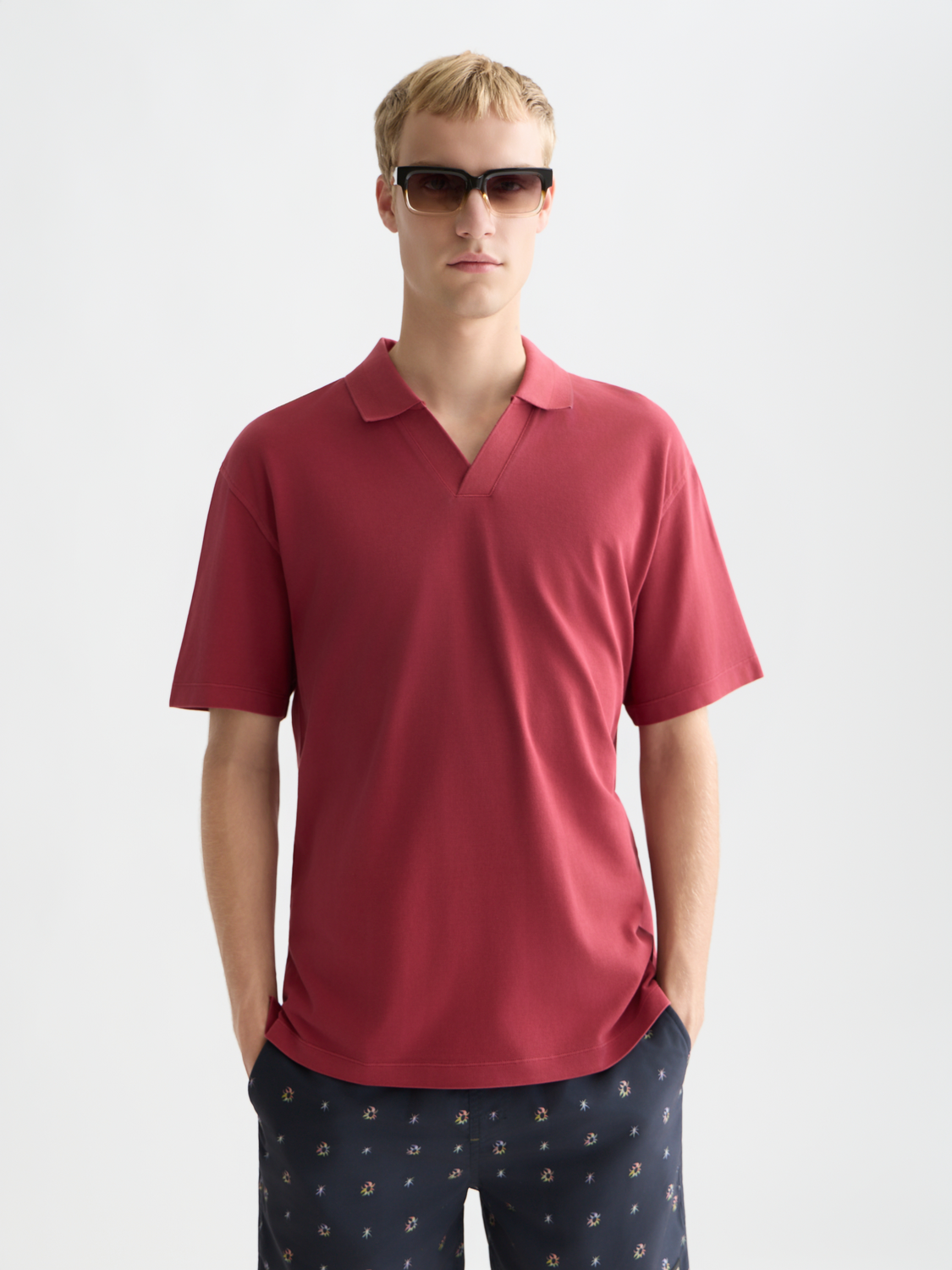 3 Crosses Pique Relaxed-Fit Garment-Dyed Polo