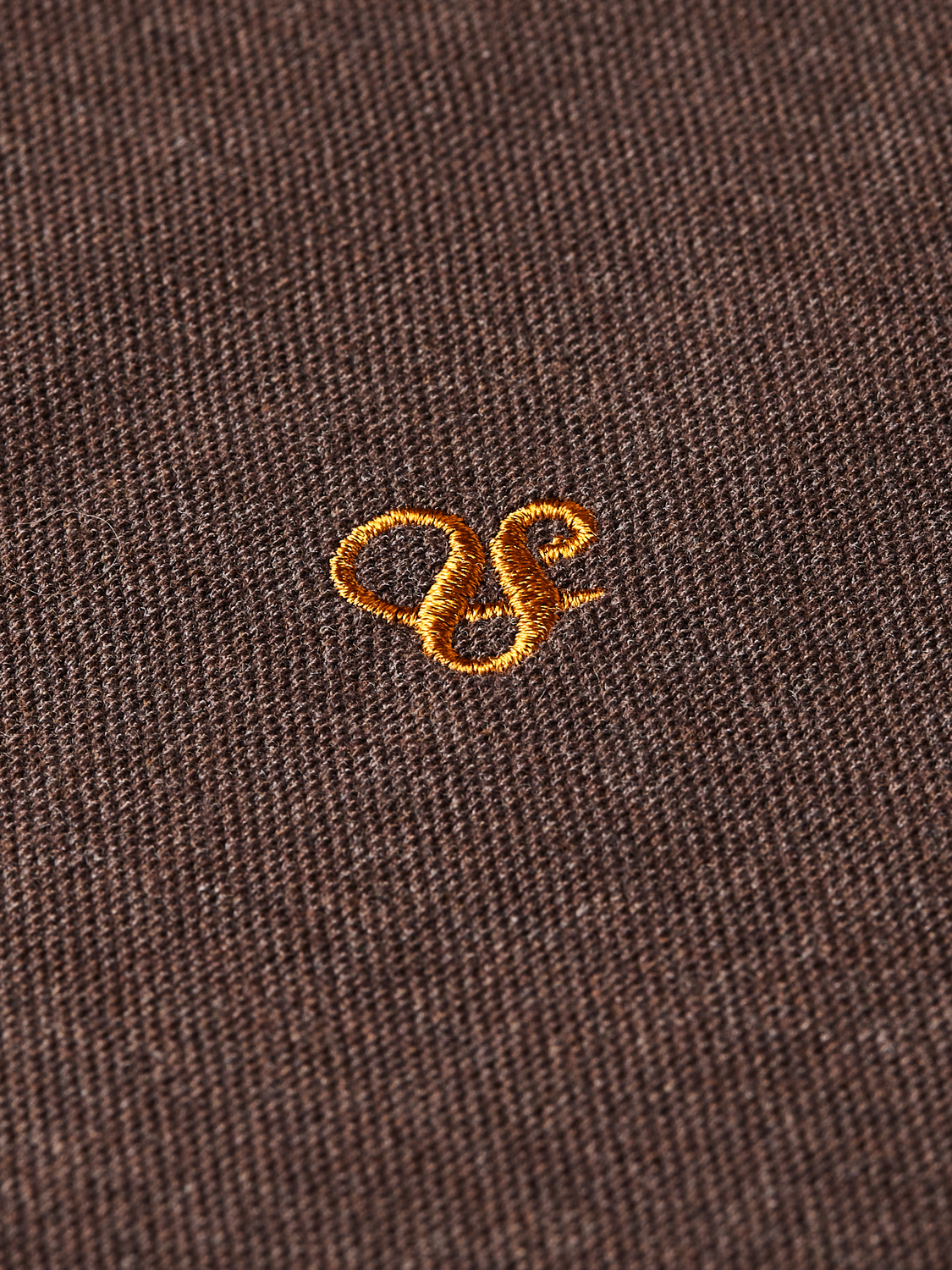 Polo à logo poitrine Melange coupe droite