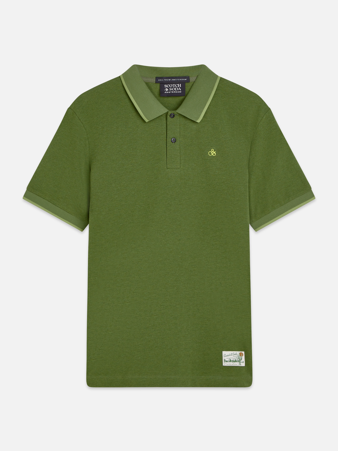 Polo coupe droite logo poitrine chiné