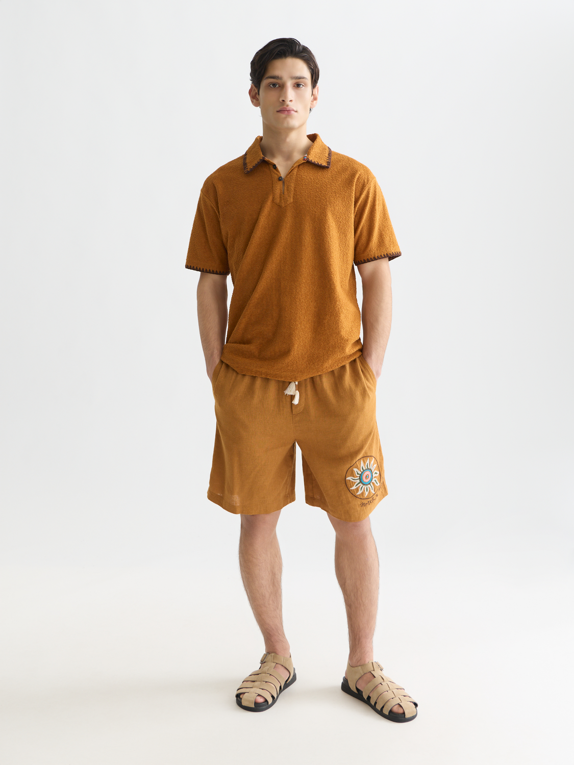 Relaxedfit Jacquard Towelling Polo