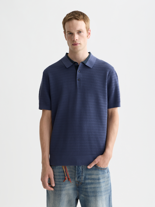 Polo régulier en maille structurée