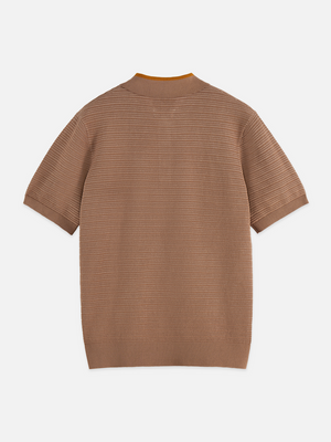 Structured Knitted Regular-Fit Polo