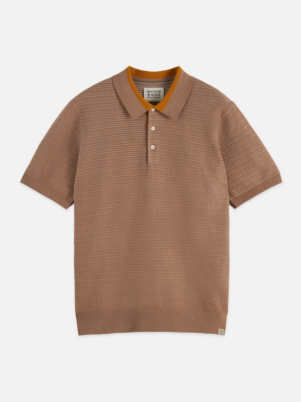Structured Knitted Regular-Fit Polo