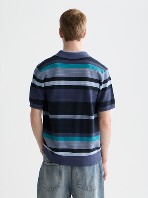Knitted Striped Regular-Fit Polo