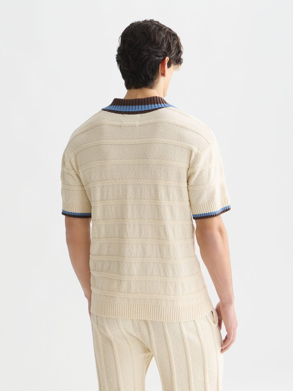 Structured Knitted Loose-Fit Polo