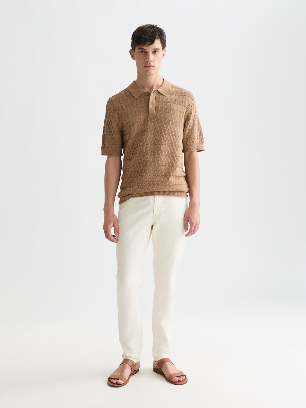 Pointelle Knitted Regular Fit Polo
