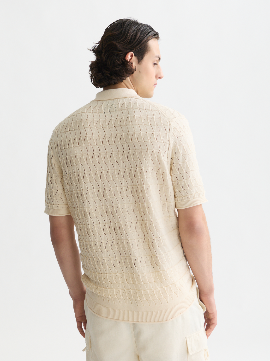 Pointelle Knitted Regular Fit Polo
