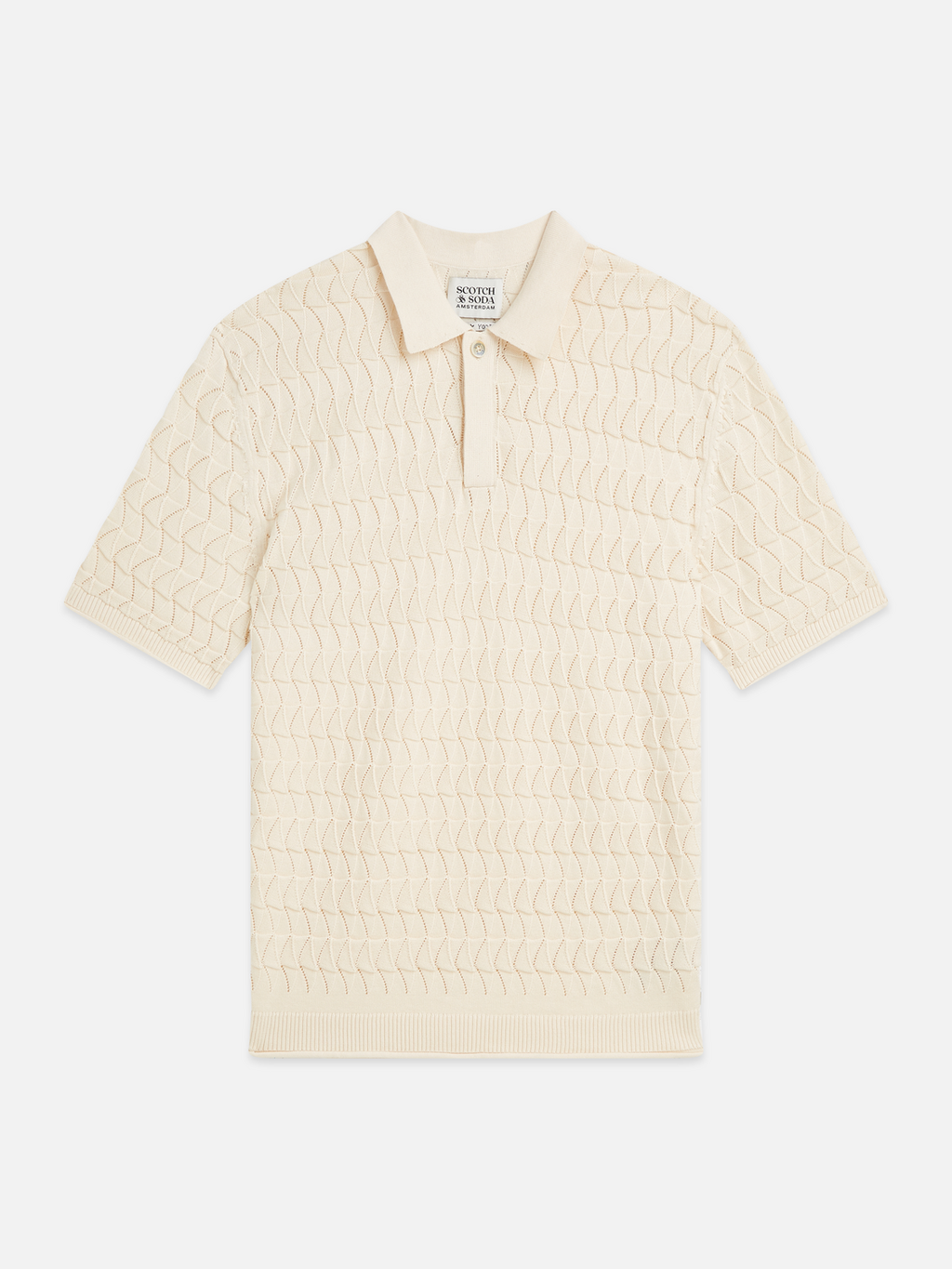 Pointelle Knitted Regular Fit Polo