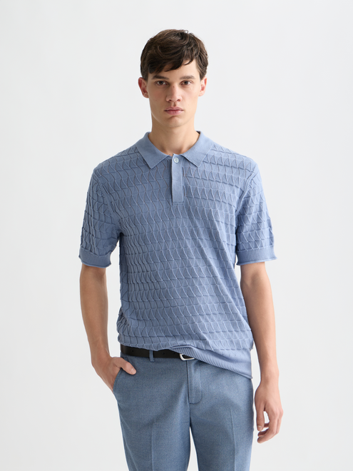 Polo regular en maille ajourée