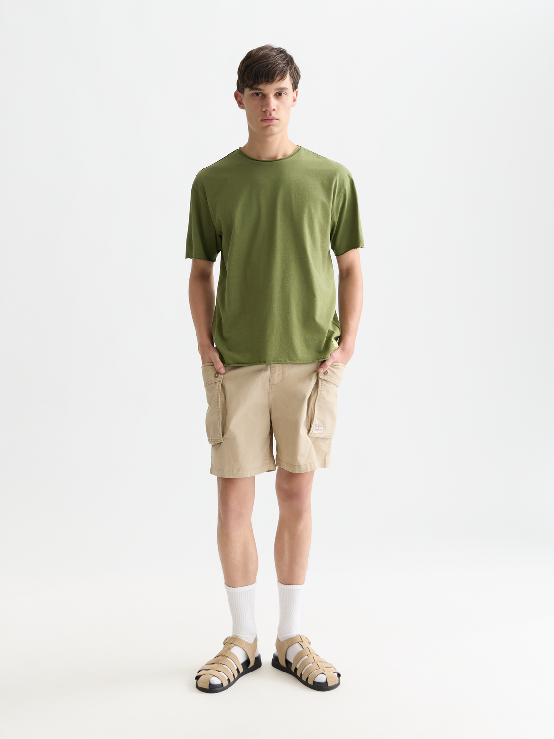 Essentials – Raw Edge Relaxed-Fit Garment Dyed T-Shirt