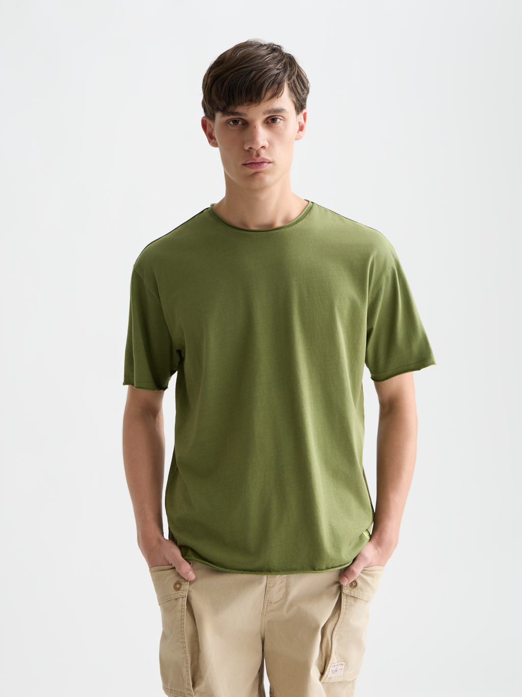 Essentials – Raw Edge Relaxed-Fit Garment Dyed T-Shirt
