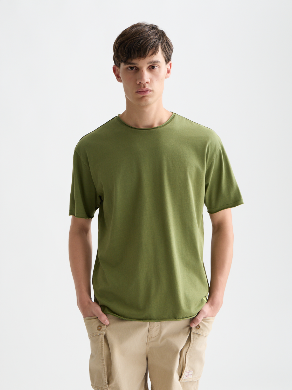 Essentials – Raw Edge Relaxed-Fit Garment Dyed T-Shirt