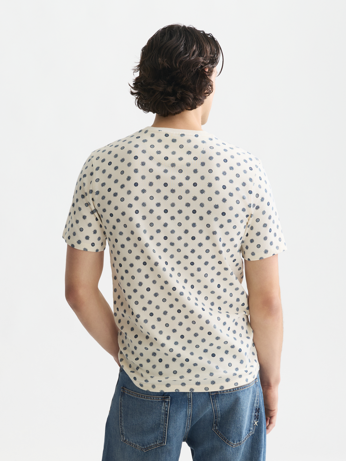 T-Shirt mit Mikroprint und regulärer Passform