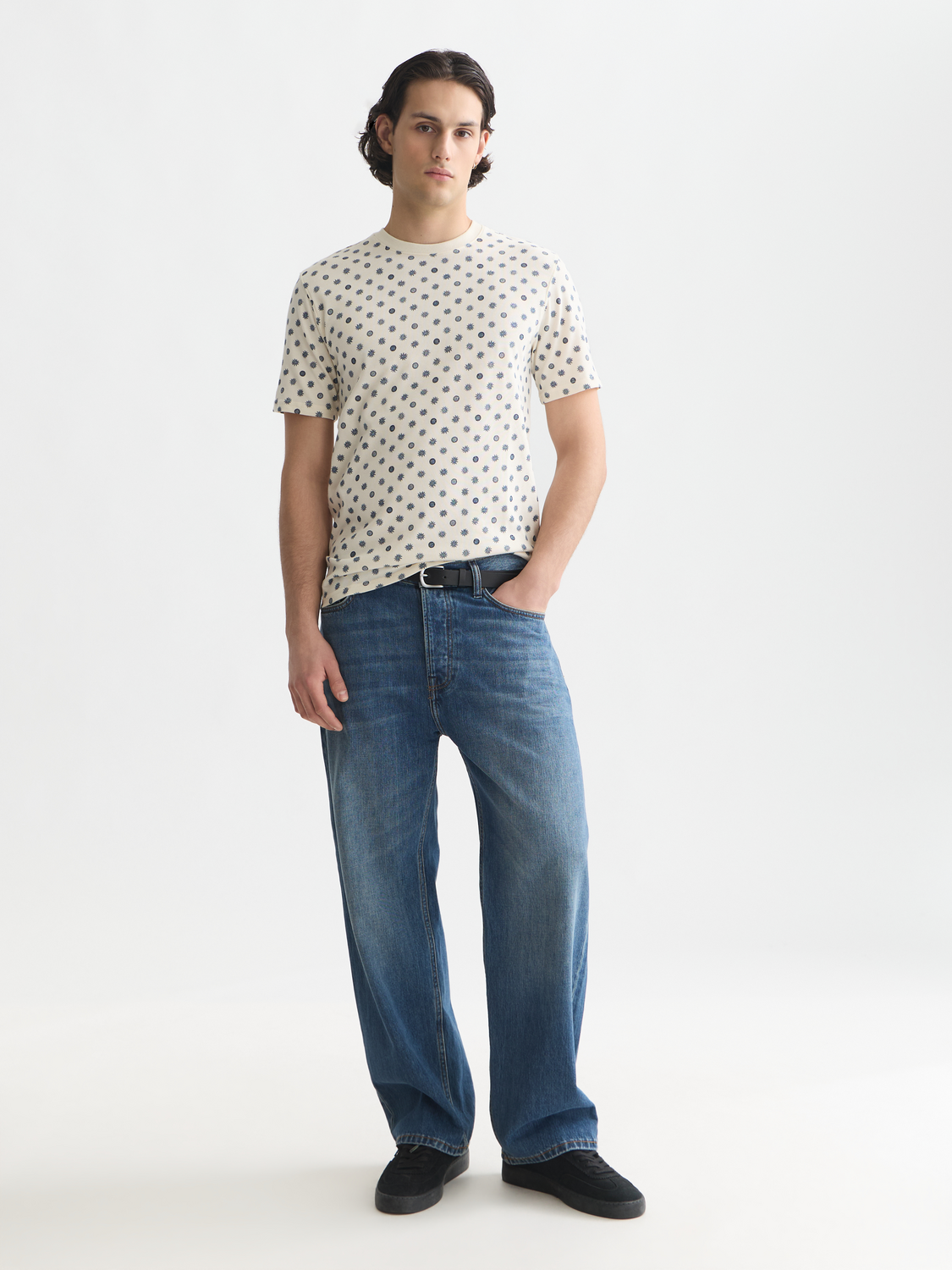 T-Shirt mit Mikroprint und regulärer Passform