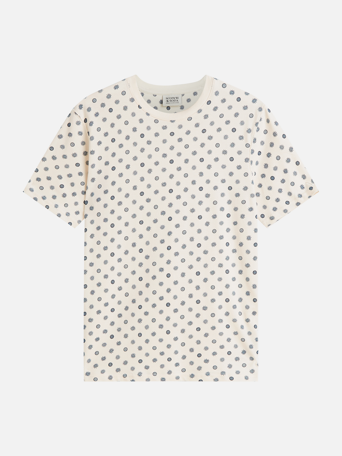 T-Shirt mit Mikroprint und regulärer Passform