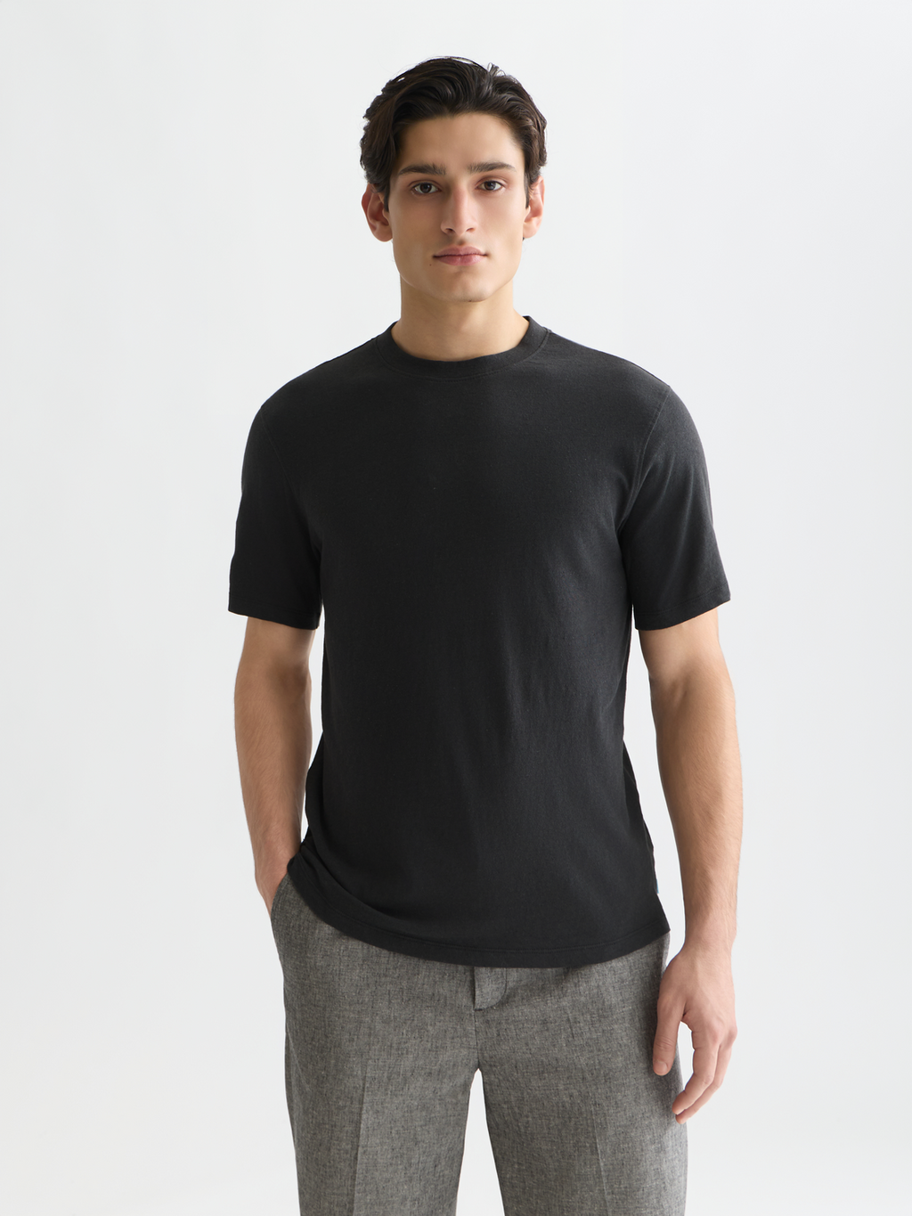 3 Crosses Cotton-Linen Regular-Fit T-Shirt