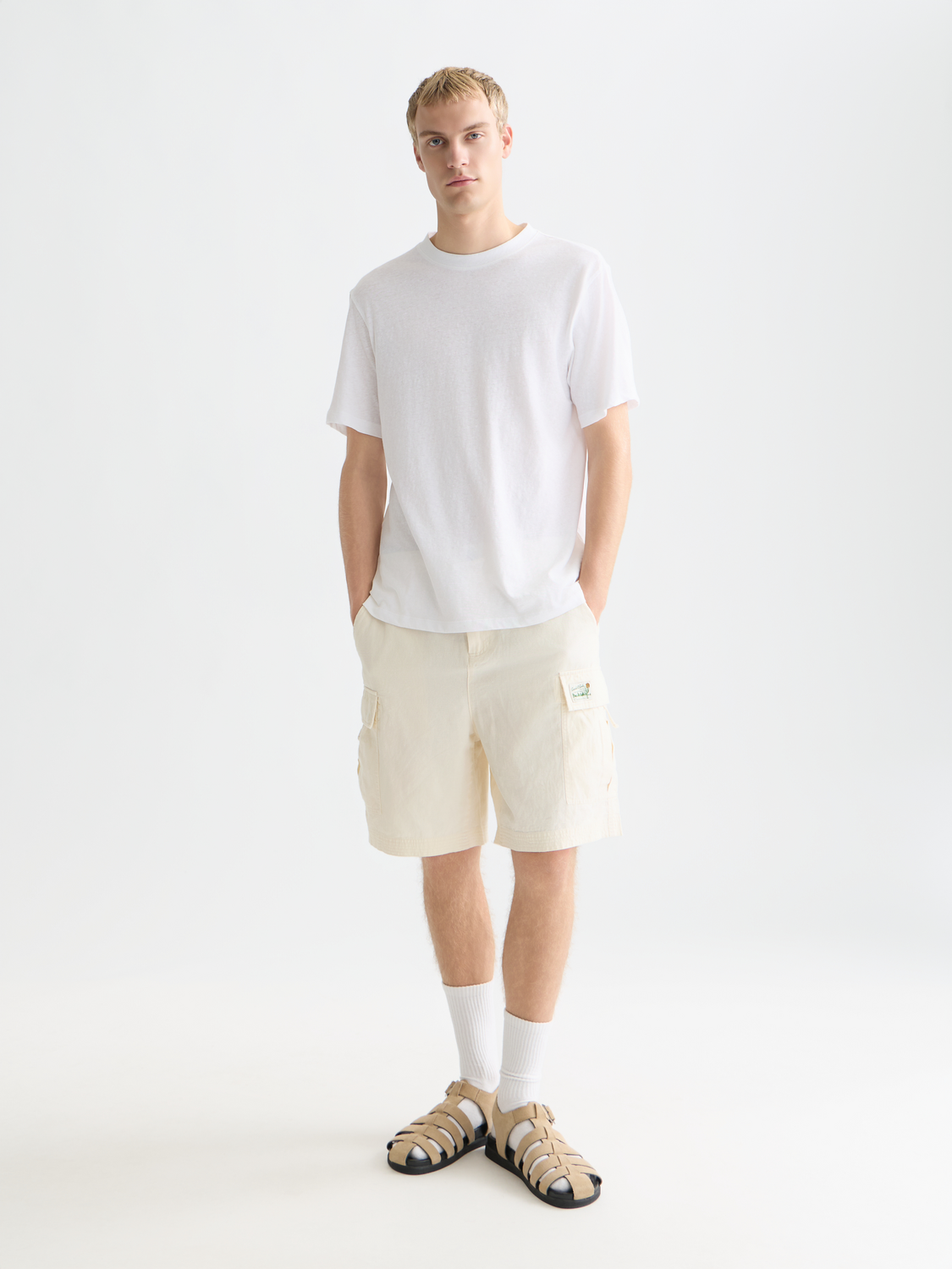 3 Crosses Cotton-Linen Regular-Fit T-Shirt