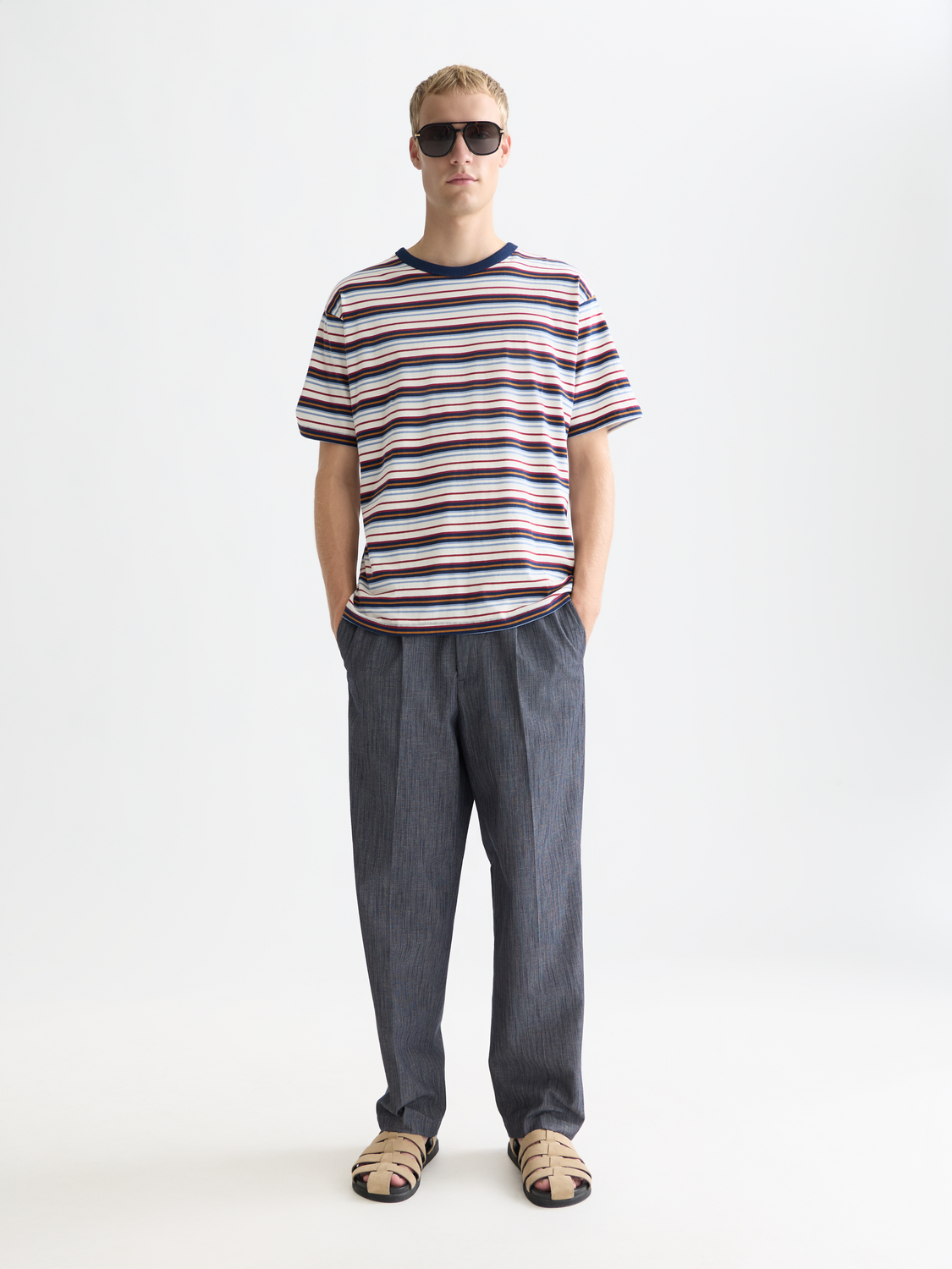 Relaxed-Fit Yarn Dyed T-Shirt