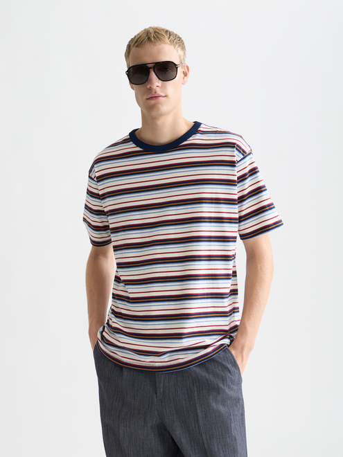 T-shirt teint fil coupe décontractée