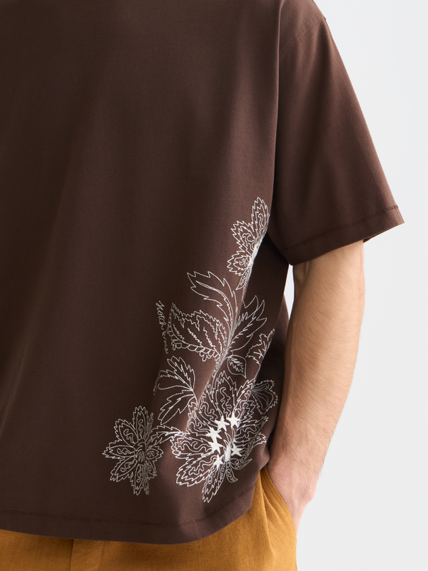 Embroidered Artwork Loose-Fit T-Shirt