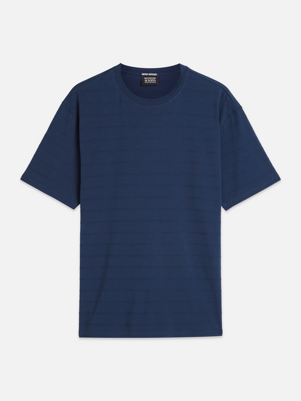 T-shirt jacquard structuré à coupe décontractée