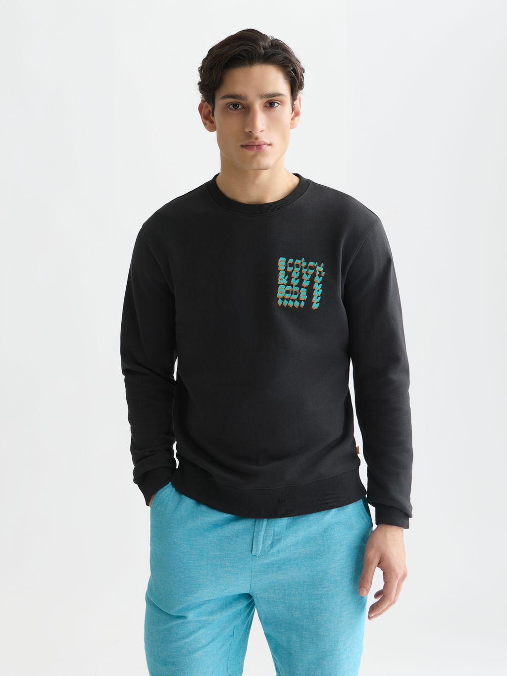 Sweat-shirt coupe classique avec illustrations avant et arrière