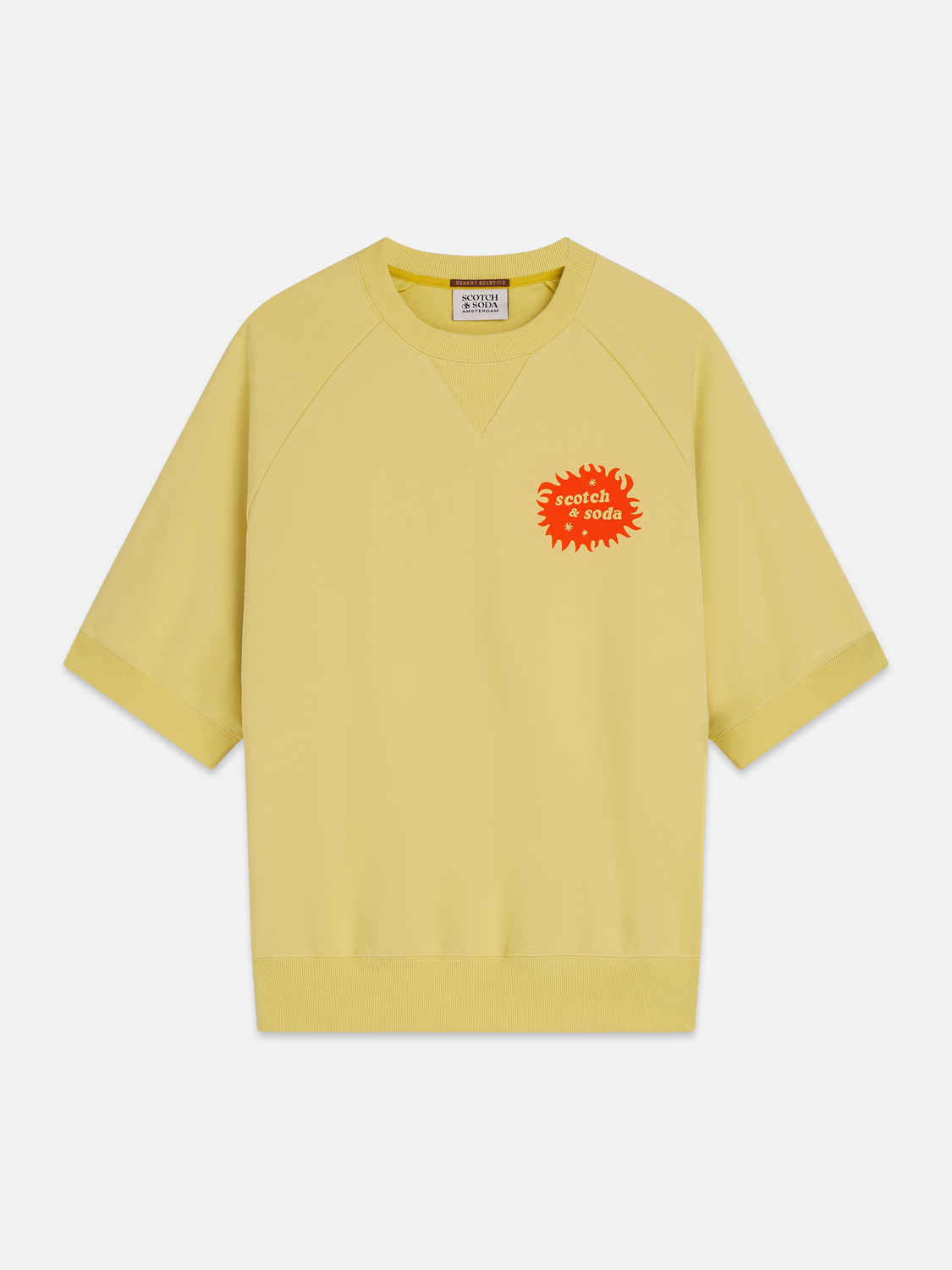 Front And Back Artwork Loose-Fit Short Sleeve Sweatshirt