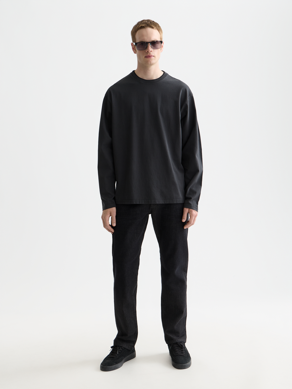 3 Crosses Relaxed-Fit Garment-Dyed Long Sleeve T-Shirt