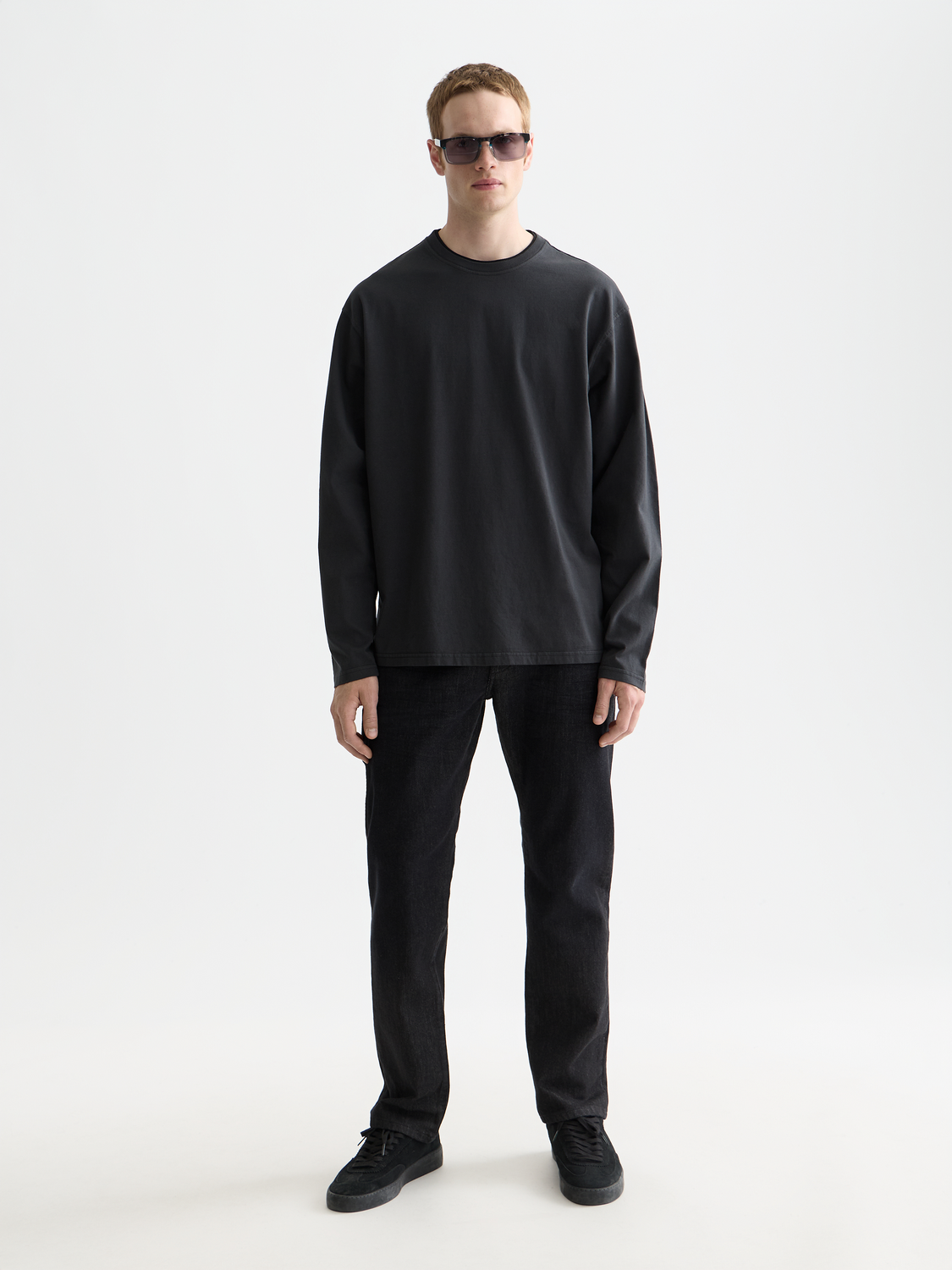 3 Crosses Relaxed-Fit Garment-Dyed Long Sleeve T-Shirt