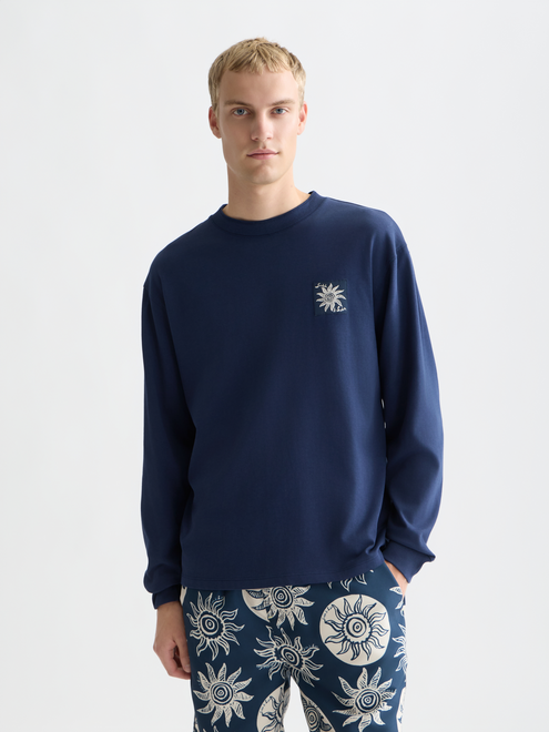 T-shirt à manches longues coupe décontractée avec motif au dos