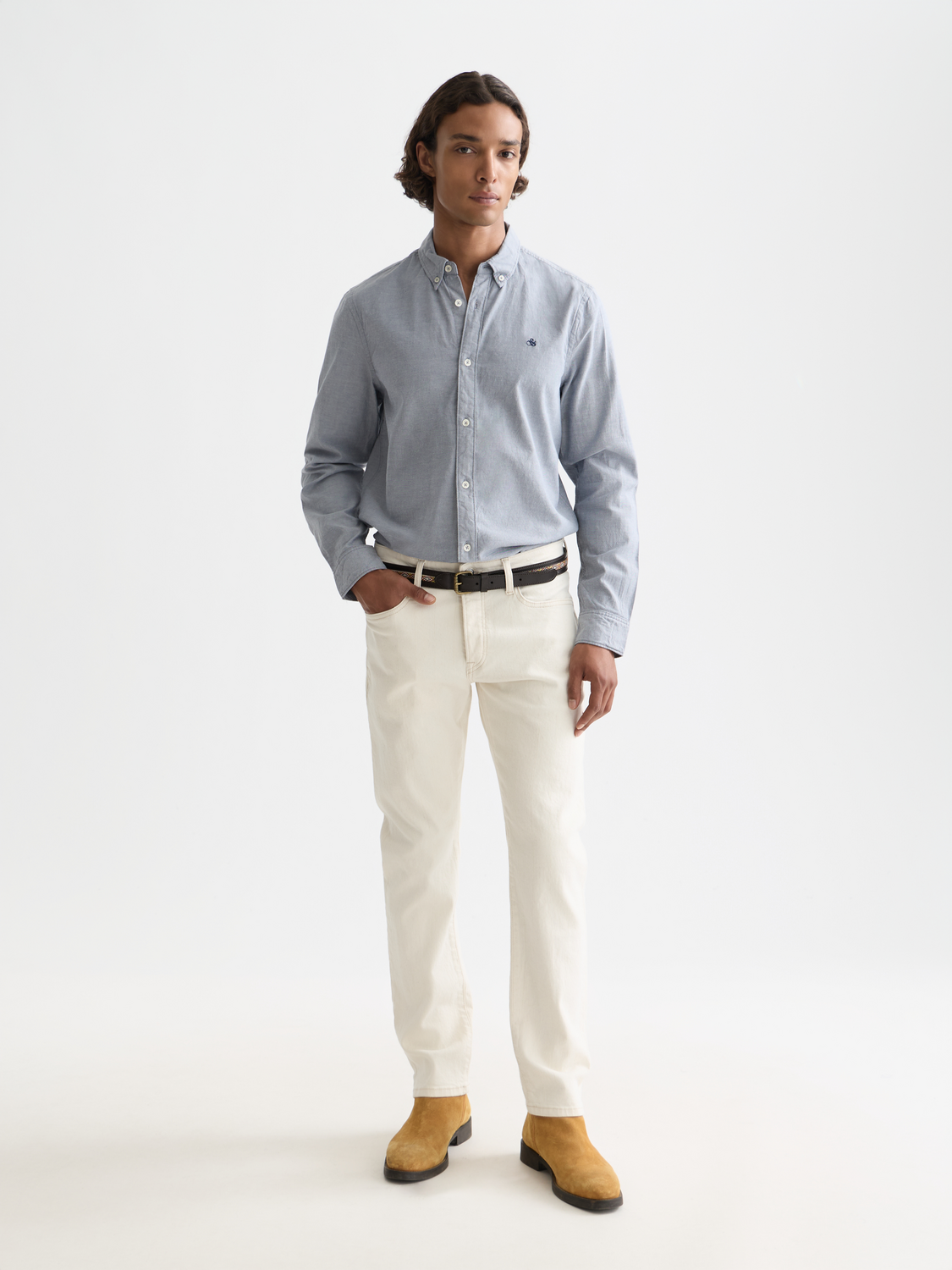 Chemise Oxford Coupe Droite Unie Saisonnière