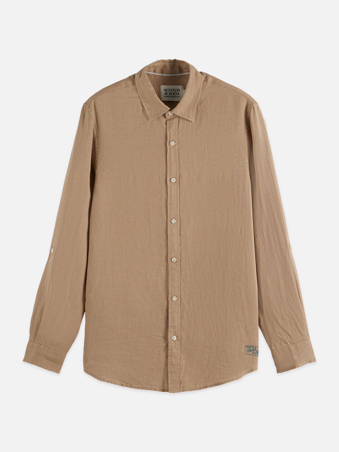 Chemise en lin coupe droite, collection saisonnière