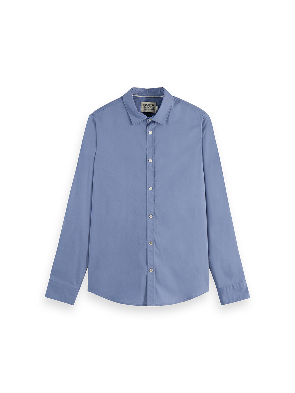 Chemise ajustée en popeline de coton uni saisonnier