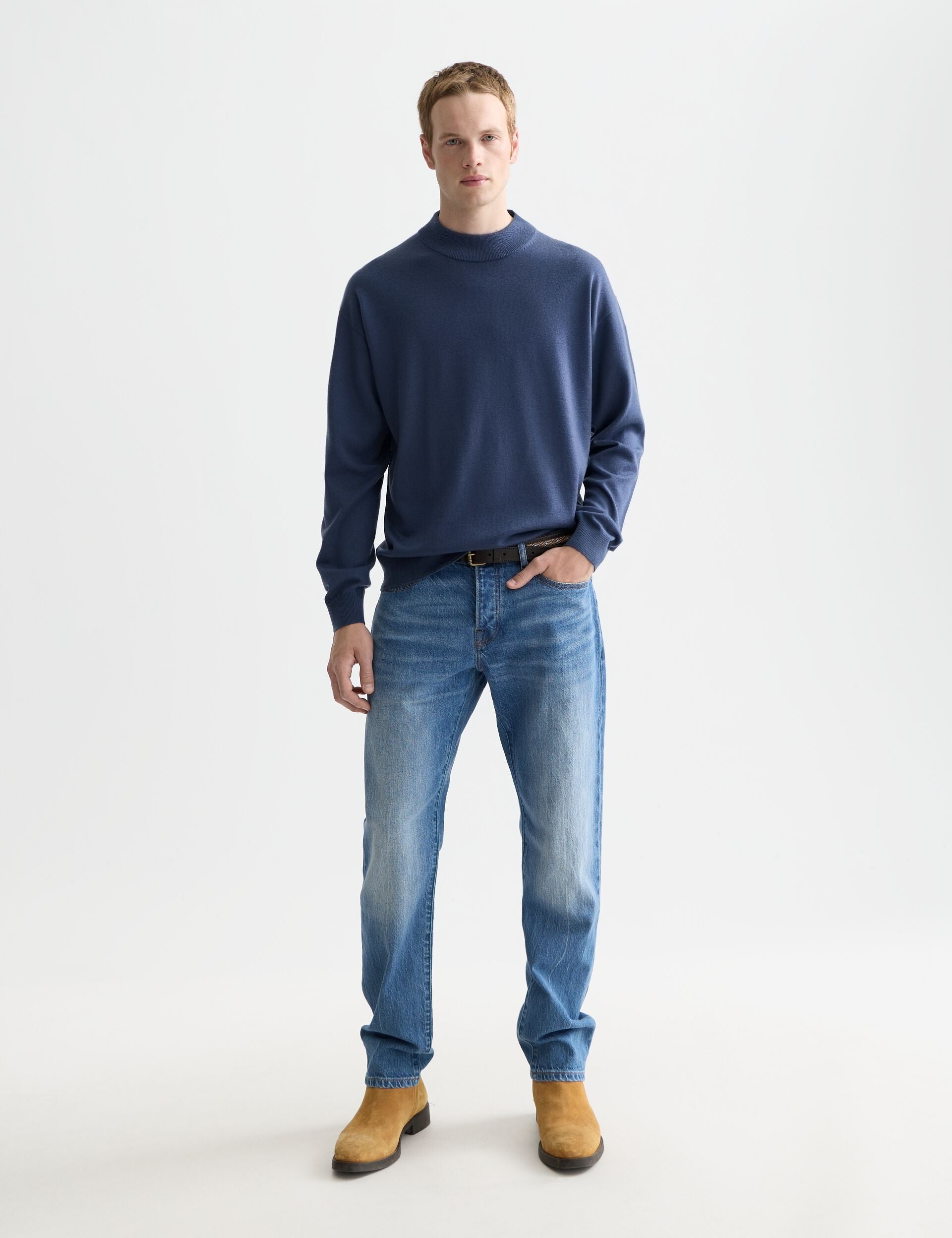 Seasonal Core Dropped Shoulder Mock Neck