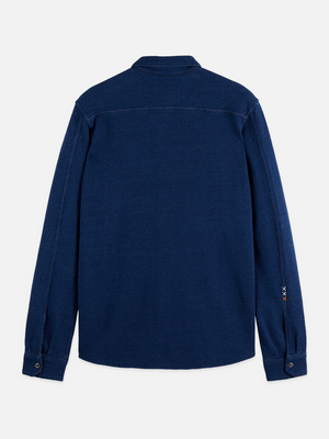 Washed Indigo Textured Jersey Shirt